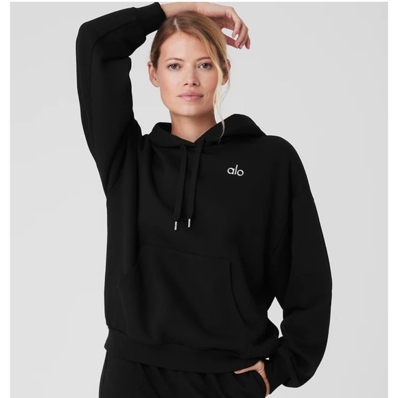 ALO Yoga Tops - ALO Yoga Accolade Hoodie in Black, Size S